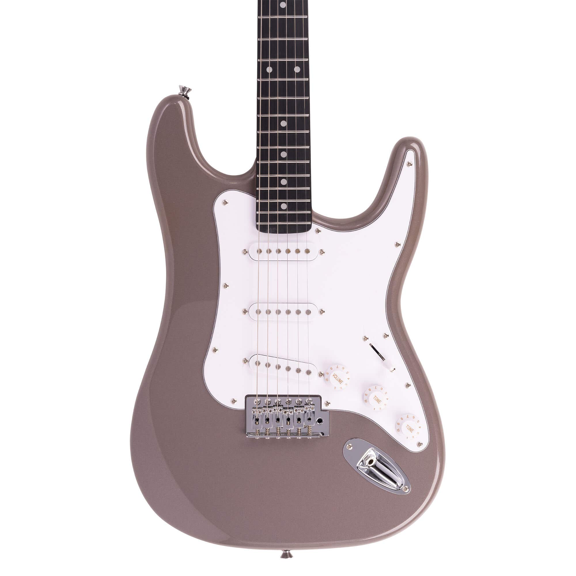 MAX Rebel ST Guitare Électrique, Manche en Érable Torréfié avec 22 Frettes, Housse Rembourrée Incluse, Gris Gunmetal