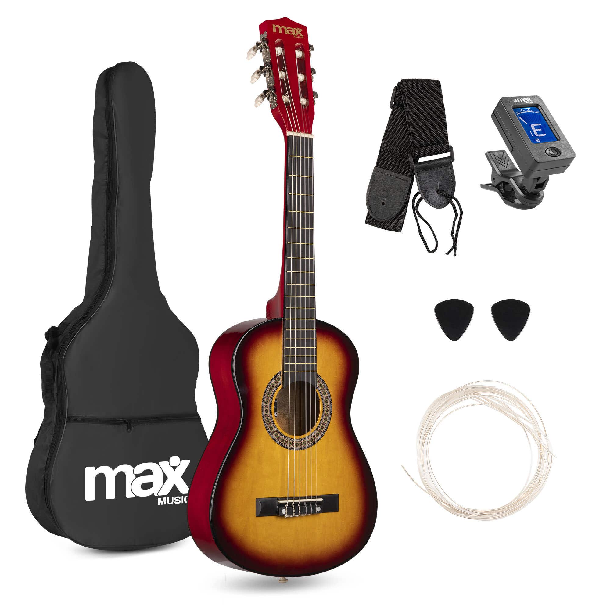 Max SoloArt Pack Guitare Classique Junior 1/4 - Sunburst, Enfant 4 à 6 ans