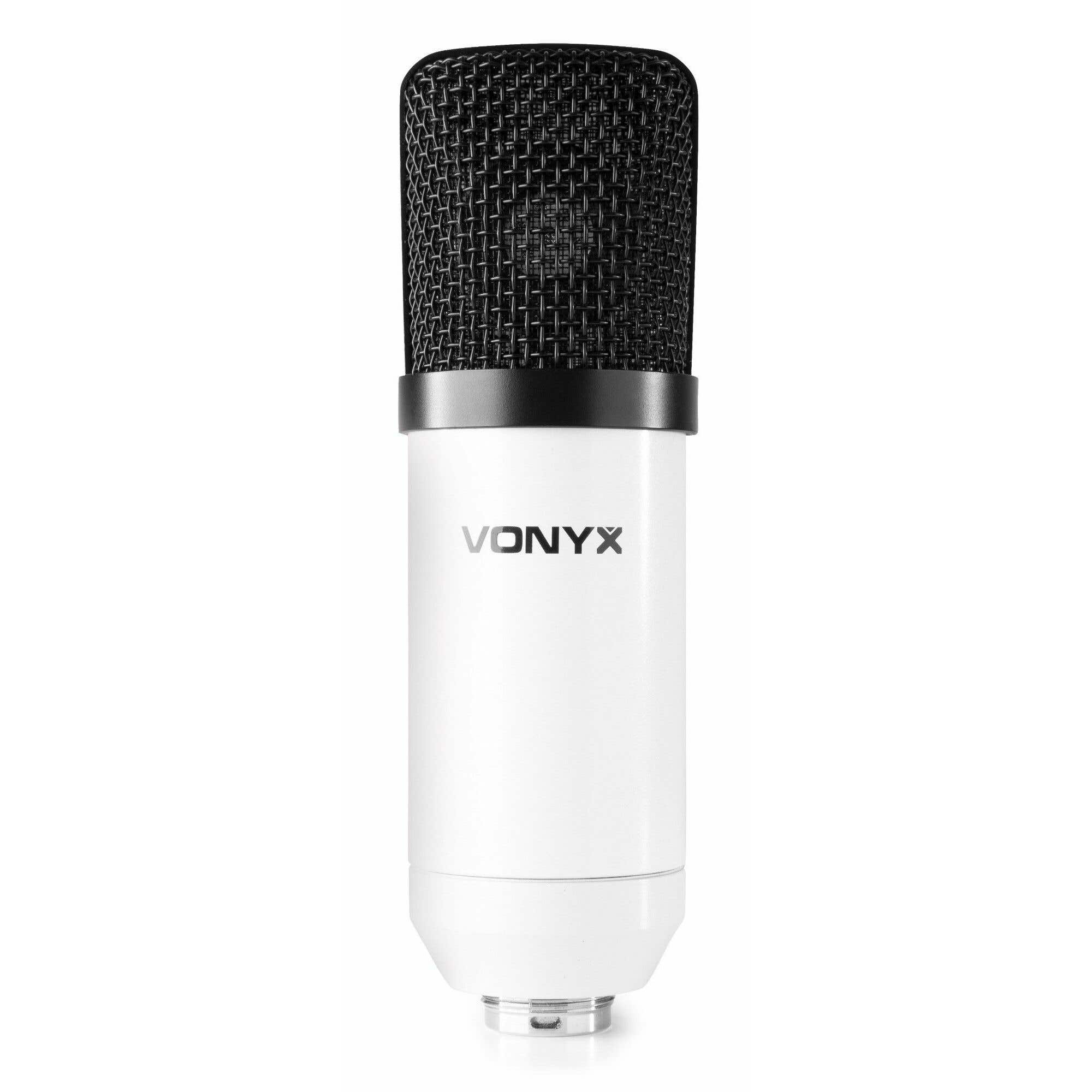 Vonyx CM300W - Microphone Streaming Live avec Trépied - Blanc