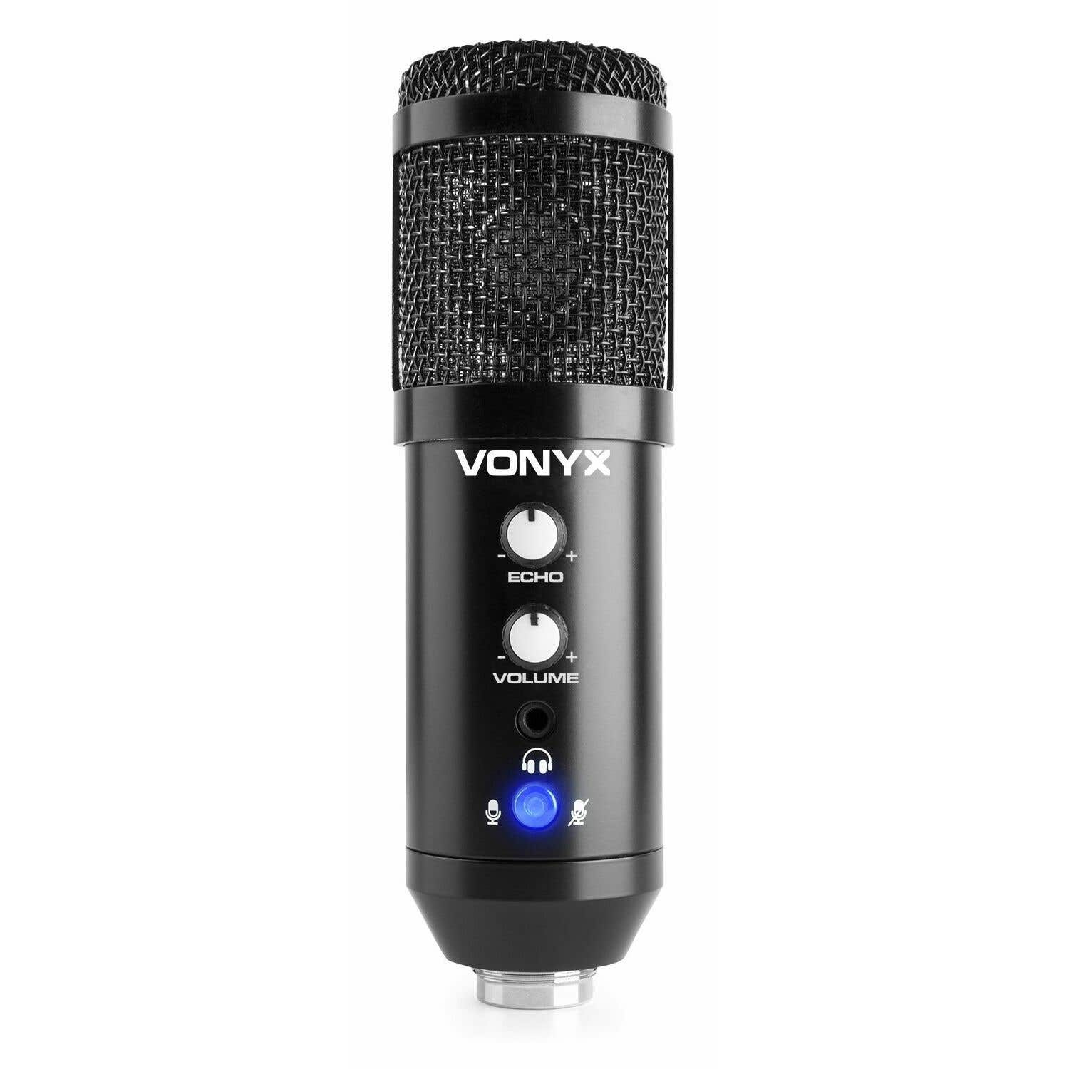 Vonyx CM320B - Microphone Studio USB avec Trépied - Noir