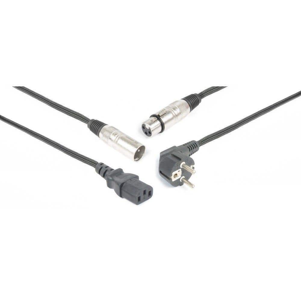 PD Connex Câble Audio Combiné Cordon Secteur - XLR F/IEC F - XLR M - 20m
