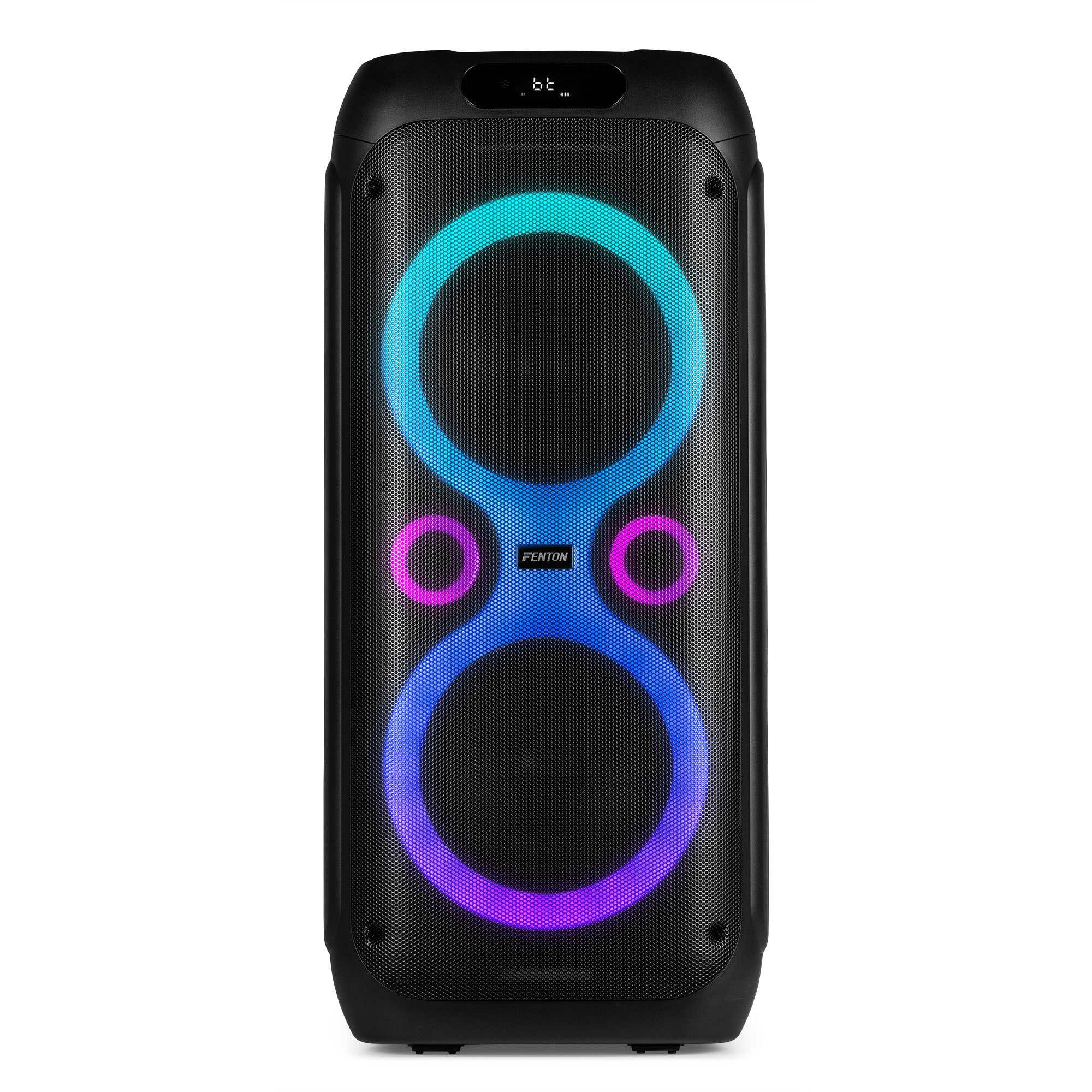 Enceinte De Soirée Lumineuse Fenton Pulse130 - 260W, Bluetooth 5.3, Batterie 12H, IPX4 | Avec Micro Sans Fil, Karaoké, Lumières LED