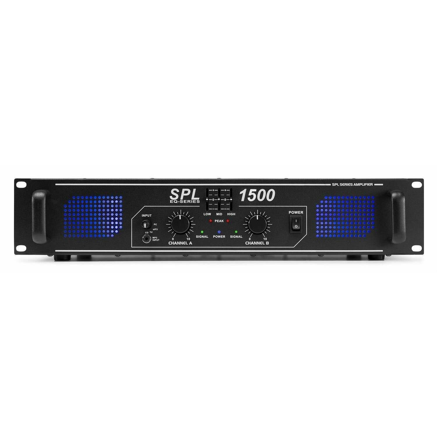 SkyTec SPL1500 - Amplificateur Professionnel, 2x 750 Watts - Noir