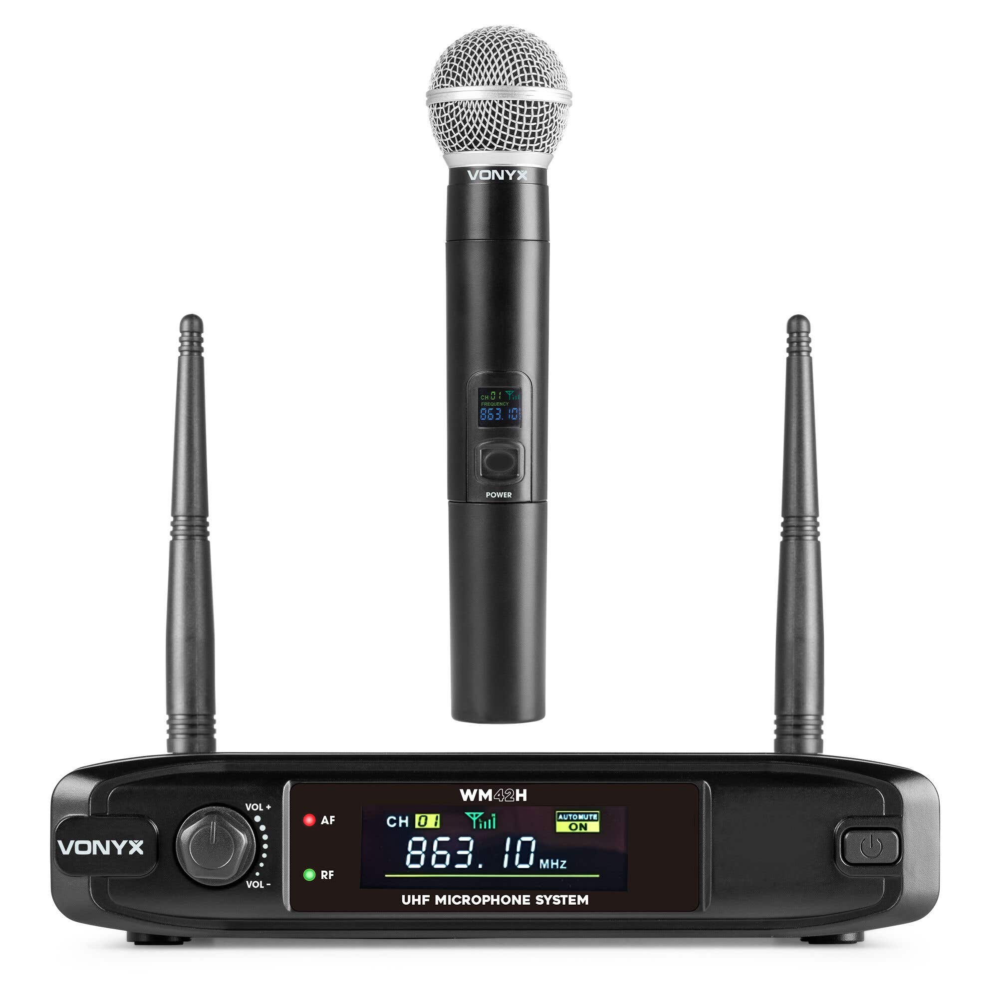 Vonyx WM42H – Micro Sans Fil UHF avec Récepteur pour Chant et Discours