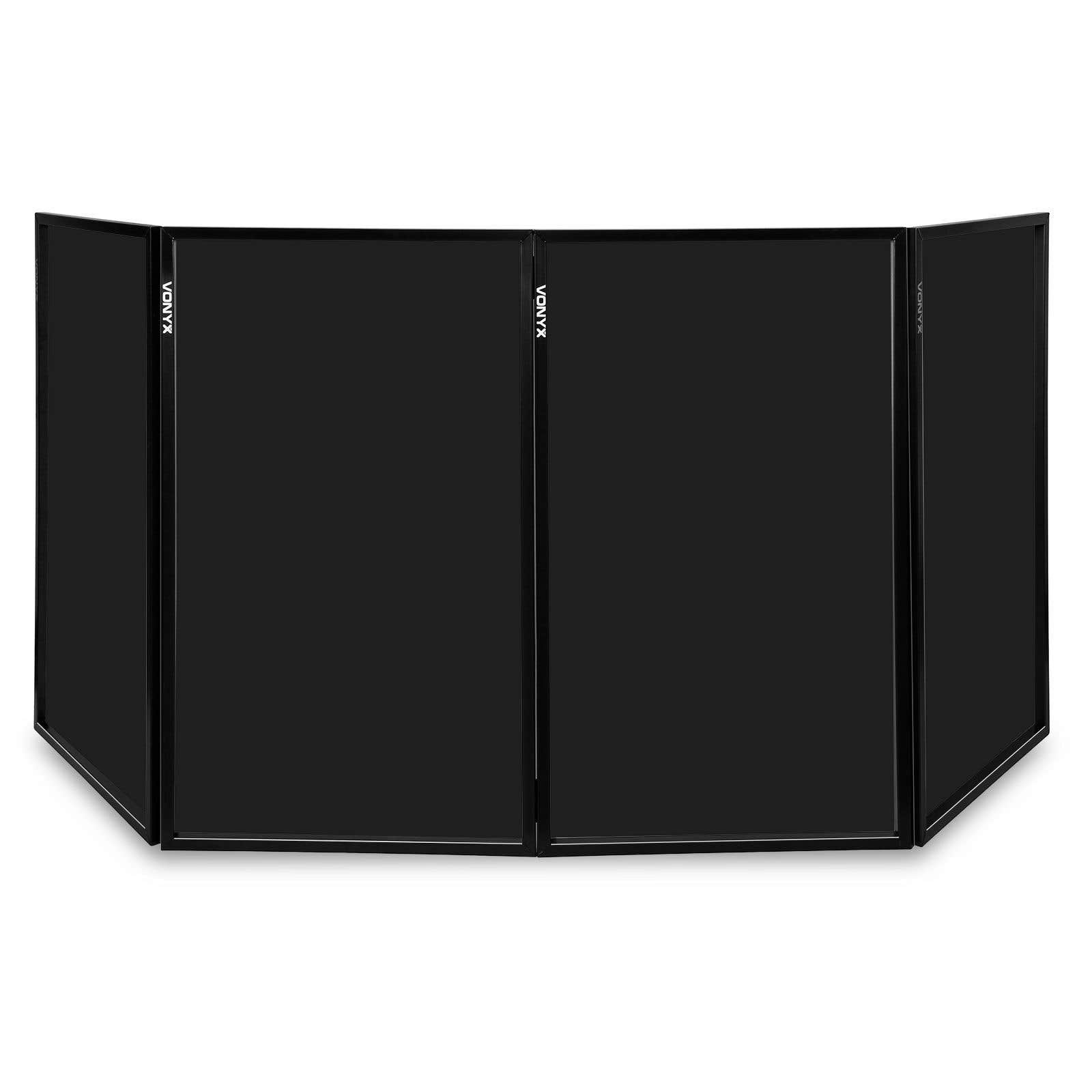 Vonyx DB2B Écran DJ Dépliable 4 Panneaux Facile à Installer - 280 x 120 cm