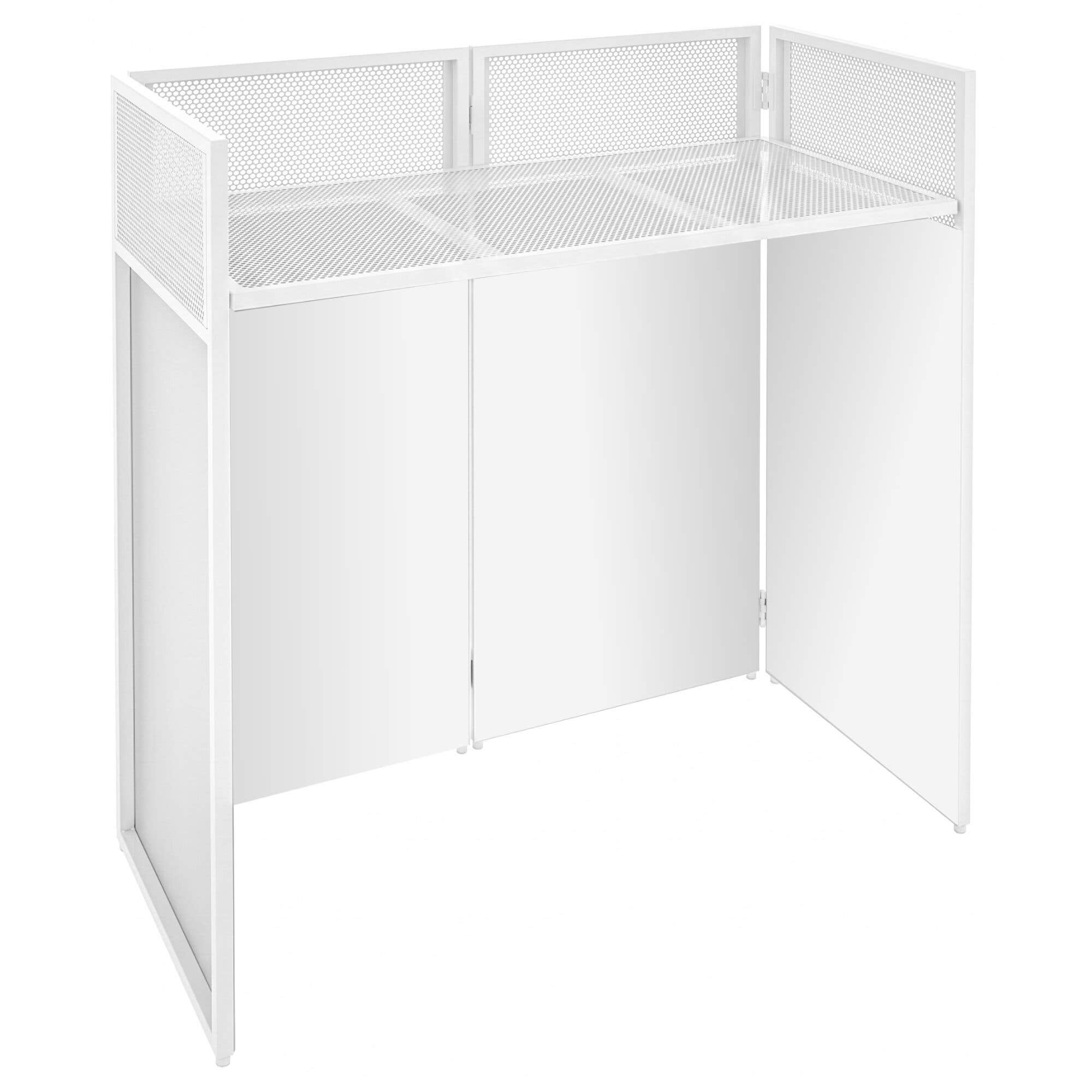Vonyx DB4W Pro - Stand DJ Repliable 4 Panneaux avec Structure, Toiles et Sacoches, 110 cm - Blanc