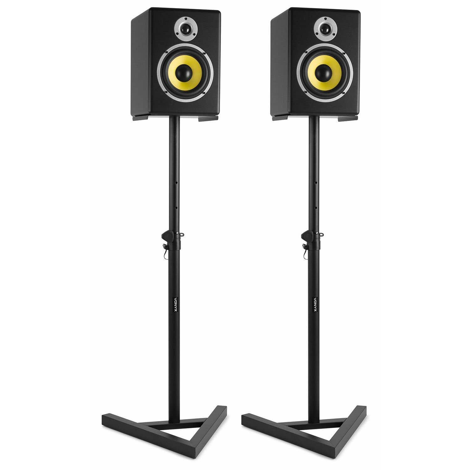 Vonyx SMS20 Set De 2 Pieds Pour Moniteur Studio - Réglables En Hauteur Jusqu'à 115cm