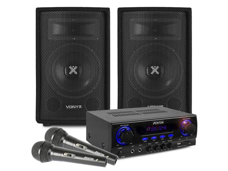 Kit Complet Enceintes avec 2 Microphones et Câbles