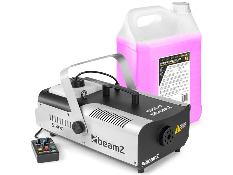 BeamZ S1500 Machine à Fumée 1500W 295m³/minute DMX + 5l de Liquide