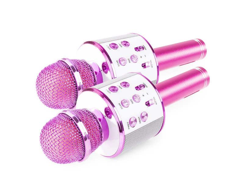Mini Enceinte Bluetooth Portable Karaoké Sans Fil Avec Double Micro Rose Yonis à Prix Mini Enceinte Bluetooth Portable Karaoké Sans Fil Avec Double Micro Rose Yonis à Prix