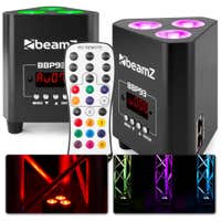 BeamZ BBP93 - Lot de 2 Projecteurs Uplight PAR sur Batterie RGBW DMX - 30 Watts. Disponible chez Sono Matériel - Vue 1