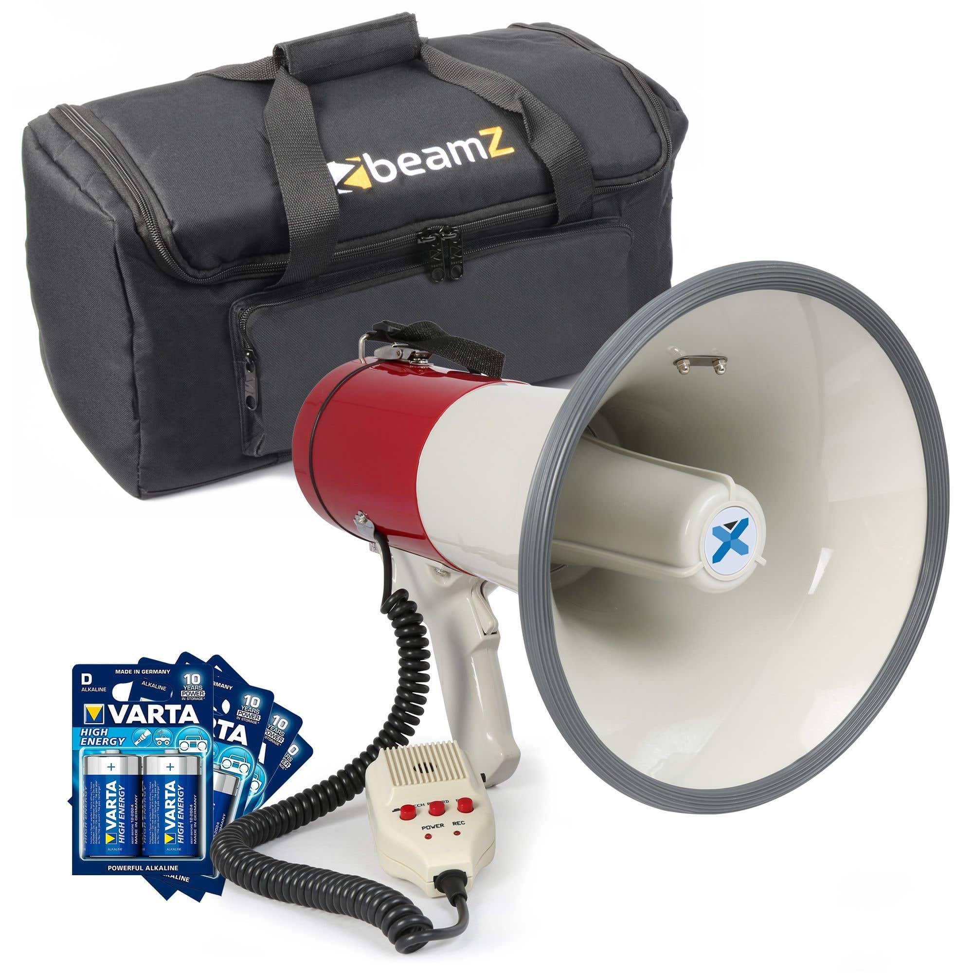 kit mégaphone 50W avec piles et sac de transport