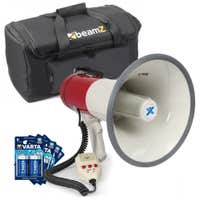 kit mégaphone 50W avec piles et sac de transport