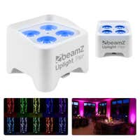 BeamZ BBP90 - 2x Projecteurs d'Ambiance sur Batterie 4 x 4 Watts RGB-UV - Blanc. Disponible chez Sono Matériel - Vue 1