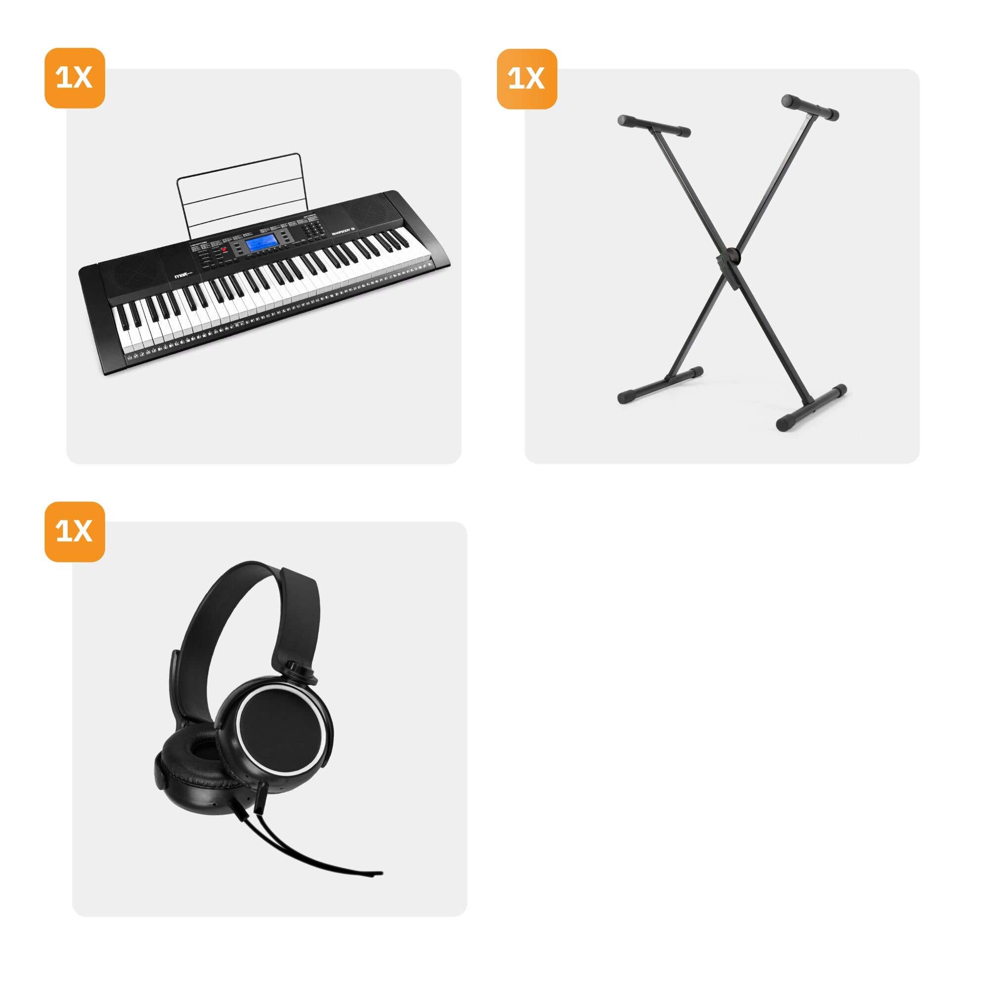 Piano électrique 61 Touches – écran Numérique, Prise Casque, Micro Inclus, Pour Débutants Et Enfants