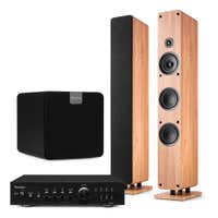 Audizio ARCO - Pack Home Cinema Système Stéréo Chêne Clair 480W avec Enceintes Colonnes, Subwoofer 8" et Amplificateur - Son Puissant Hi-Fi pour Salon et TV. Disponible chez Sono Matériel - Vue 1