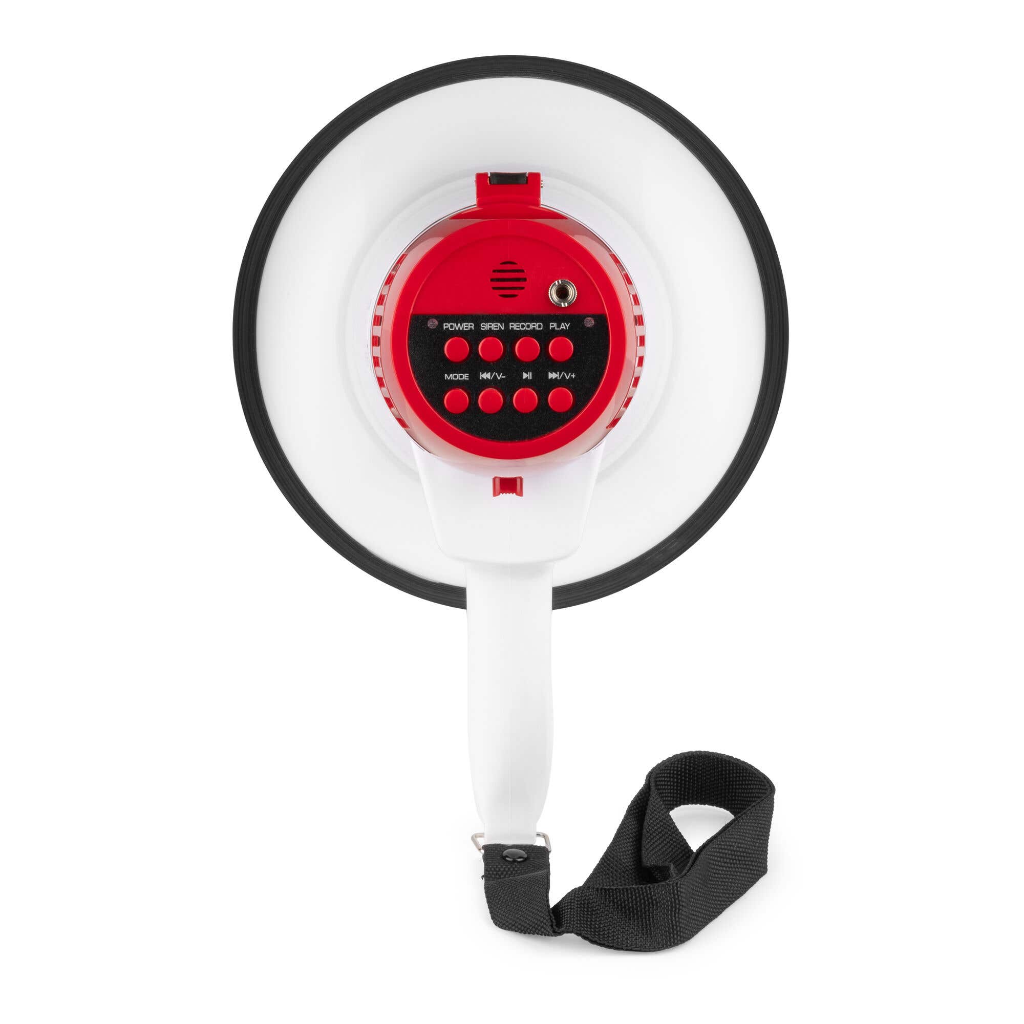 Mégaphone Bluetooth Vonyx MEG055 55W - Portée 1 Km, Batterie Longue Durée, Micro Mains Libres, MP3, USB/SD, Sirène, Léger 1,05 Kg - Pour Manifestations, Sport Et Événements
