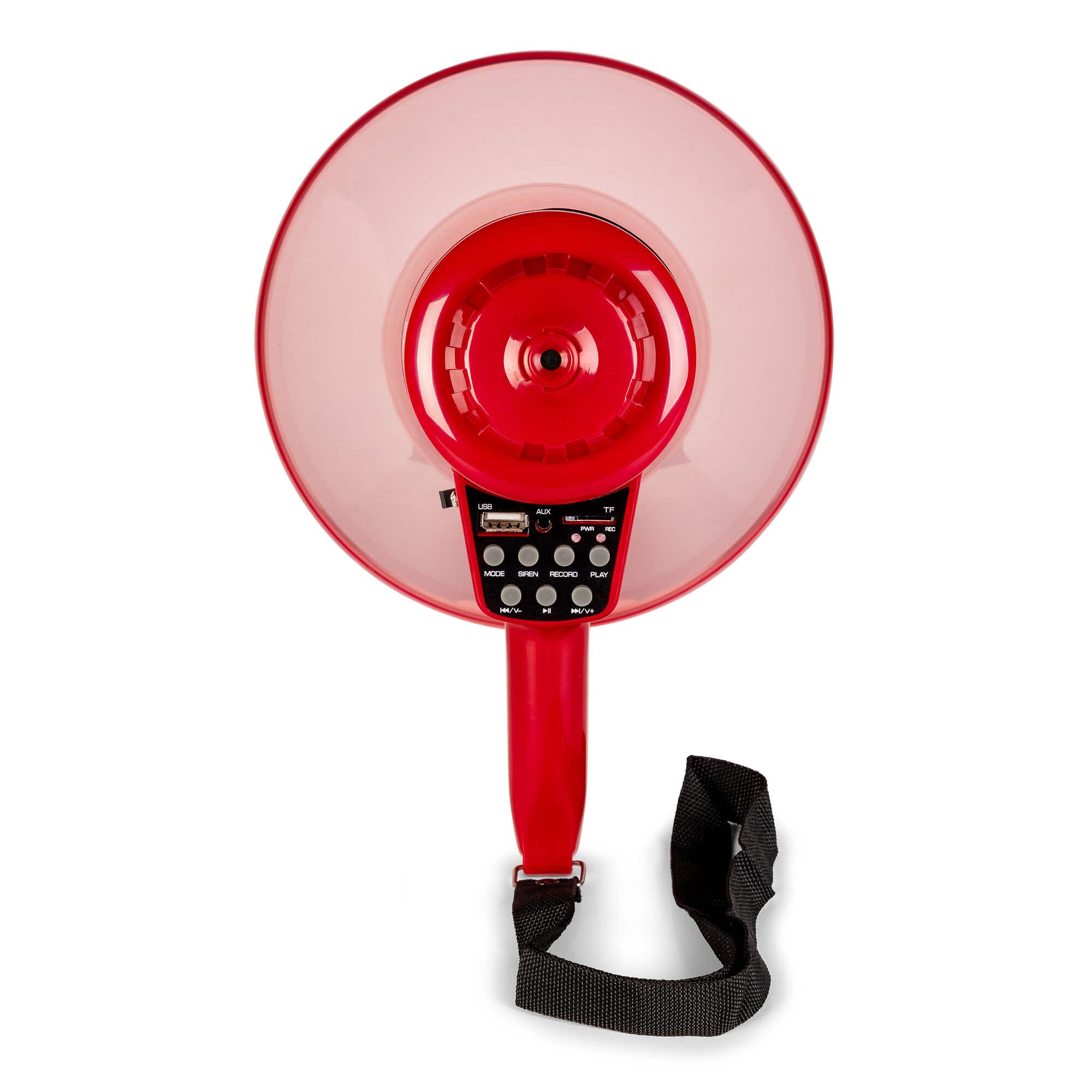 VONYX MEG050L Mégaphone 50W Avec Lampe Torche LED - Bluetooth, MP3, Sirène, Enregistrement - Idéal Manifestations, Sports, Urgences - Portée 1 Km