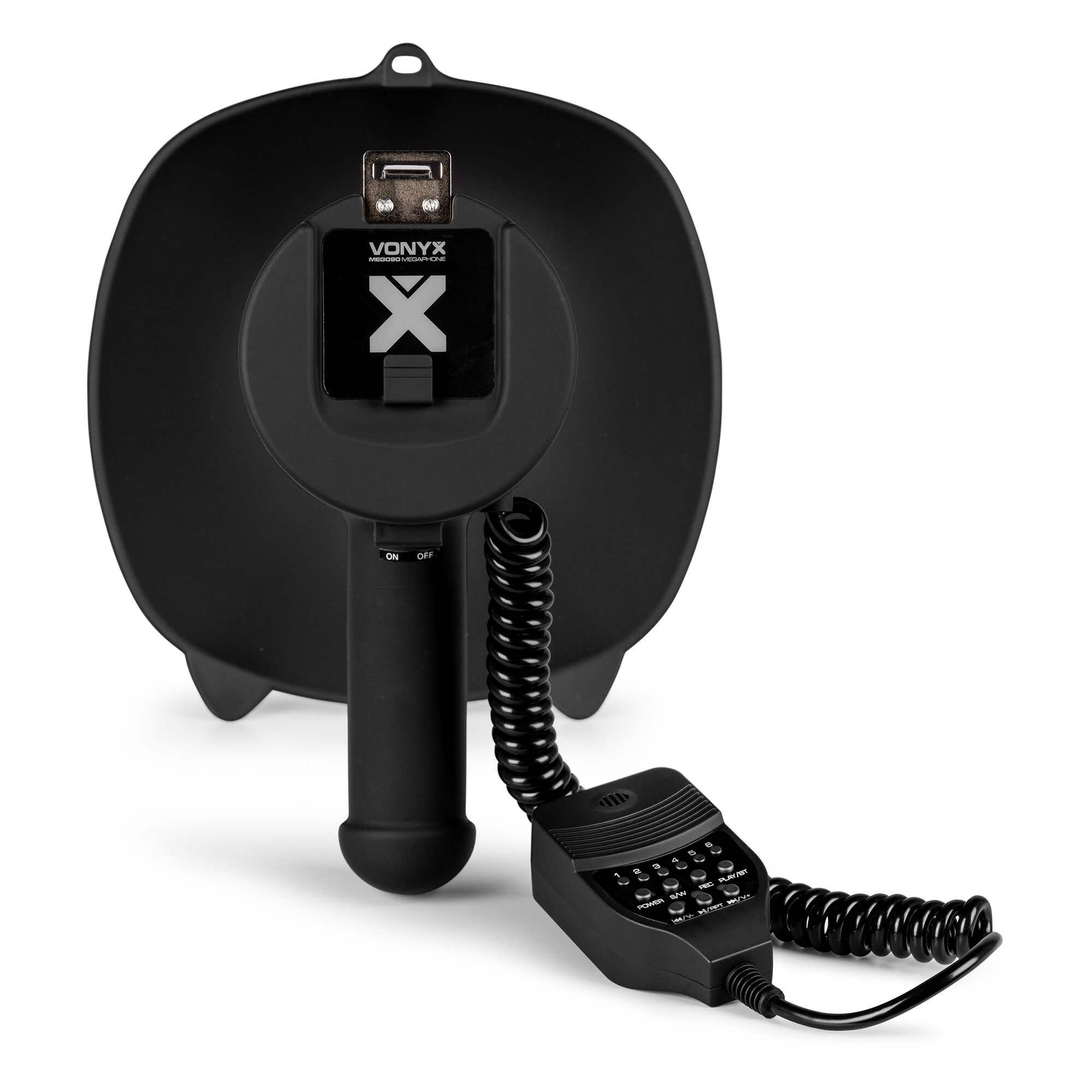 Vonyx MEG090 Pack Mégaphone 90W noir - avec 2x Batteries MRB12
