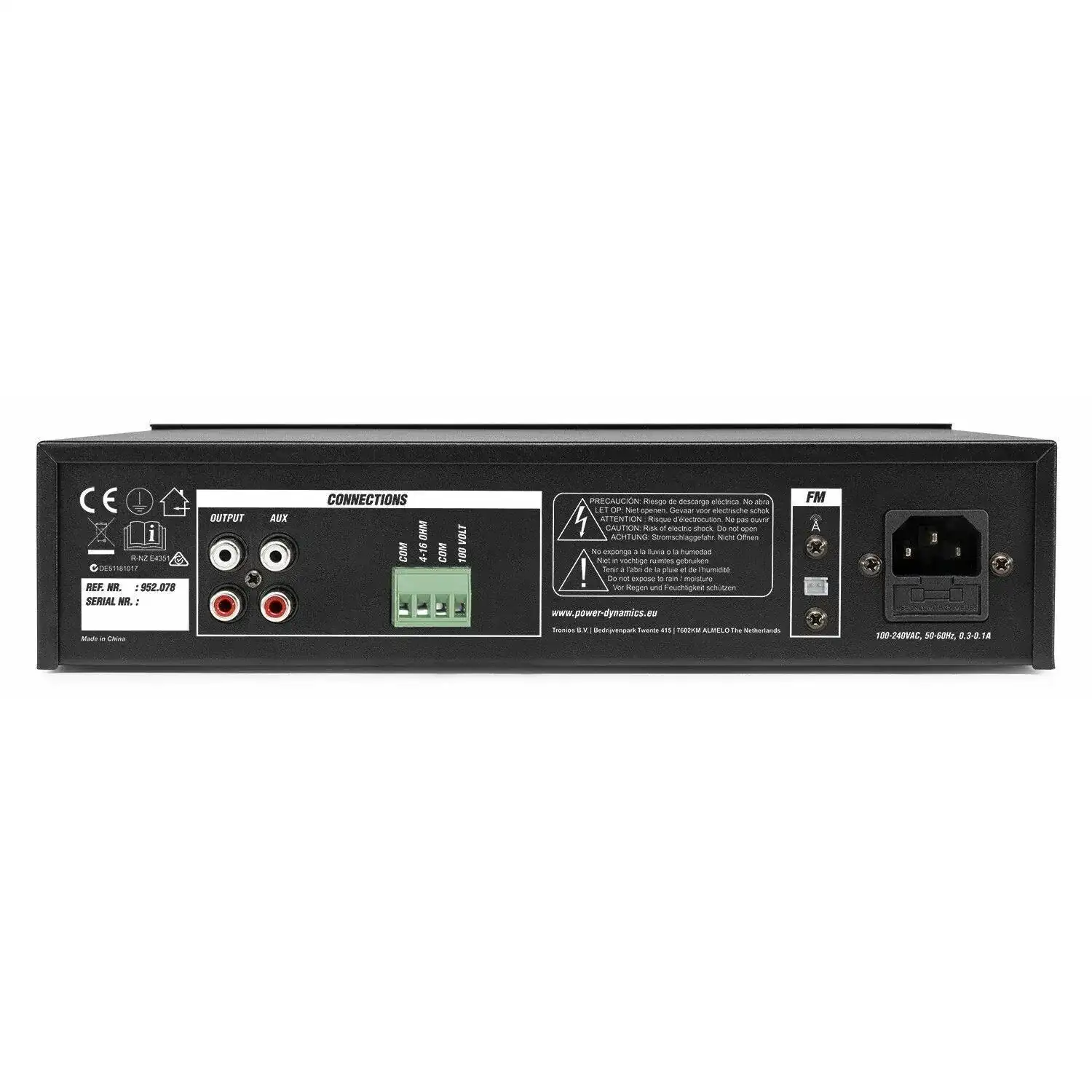 E-Lektron EL-2BT Verstärker 100W Mit Bluetooth & FM-Radio - Class D, 2 Mikrofone, Karaoke