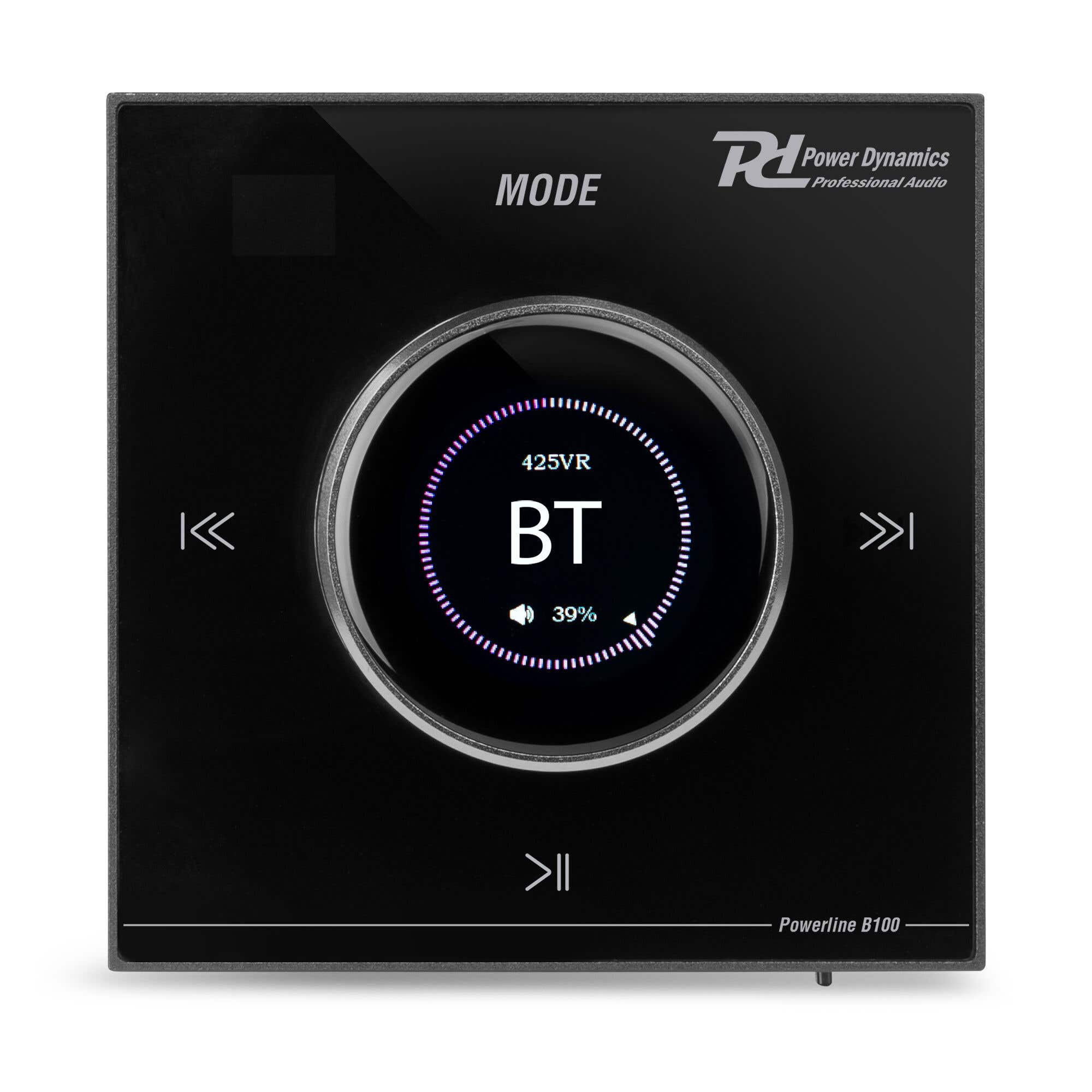 Power Dynamics Powerline B100B - Amplificateur Mural Audio 4 x 25W avec BT et Écran LCD - Noir