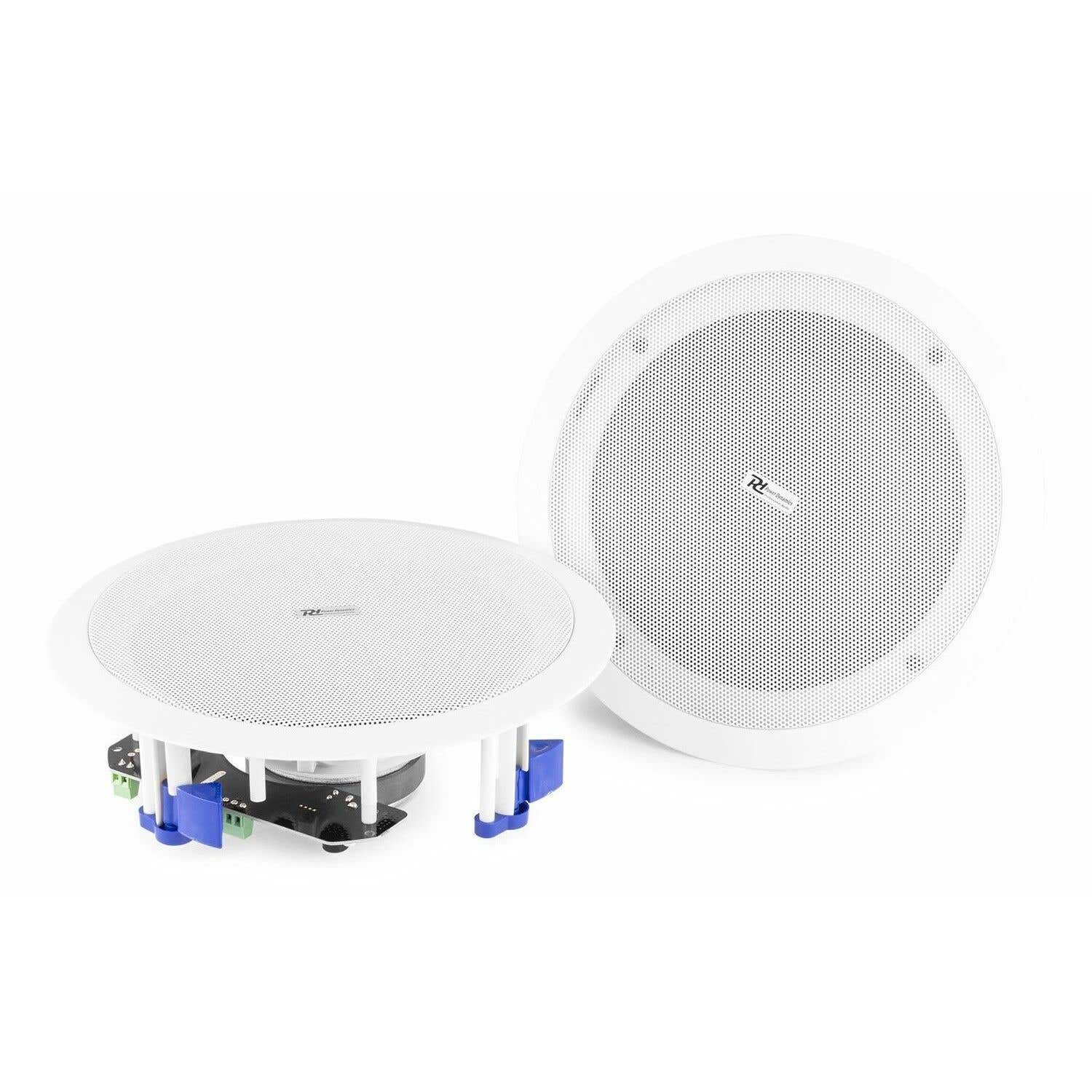 Power Dynamics CSBT80 - 2 Enceintes Plafond Amplifiées avec Bluetooth, 240 Watts, 8 Pouces