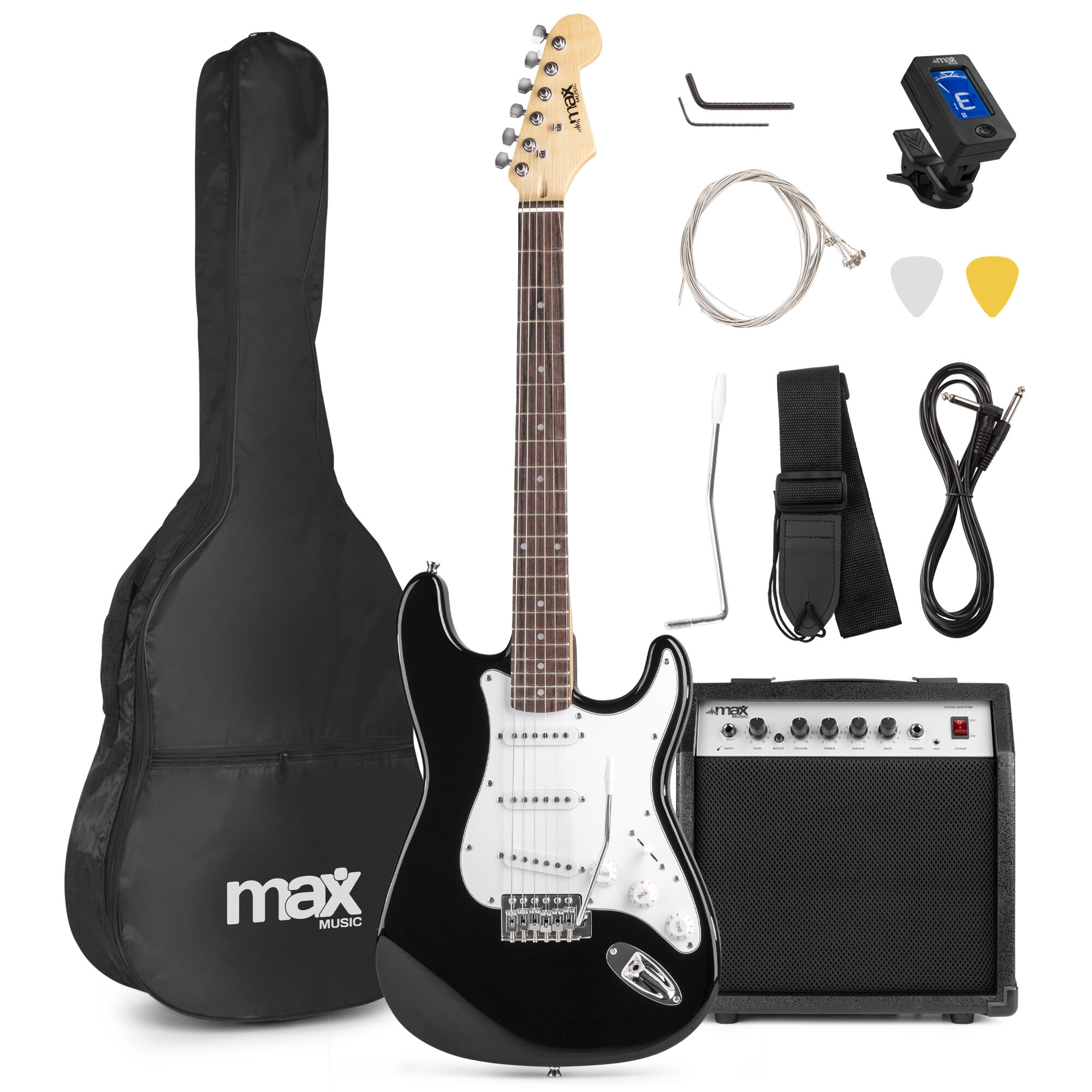 Max GigKit - Guitare Électrique Pack Débutant Ampli 40 Watts - Noire