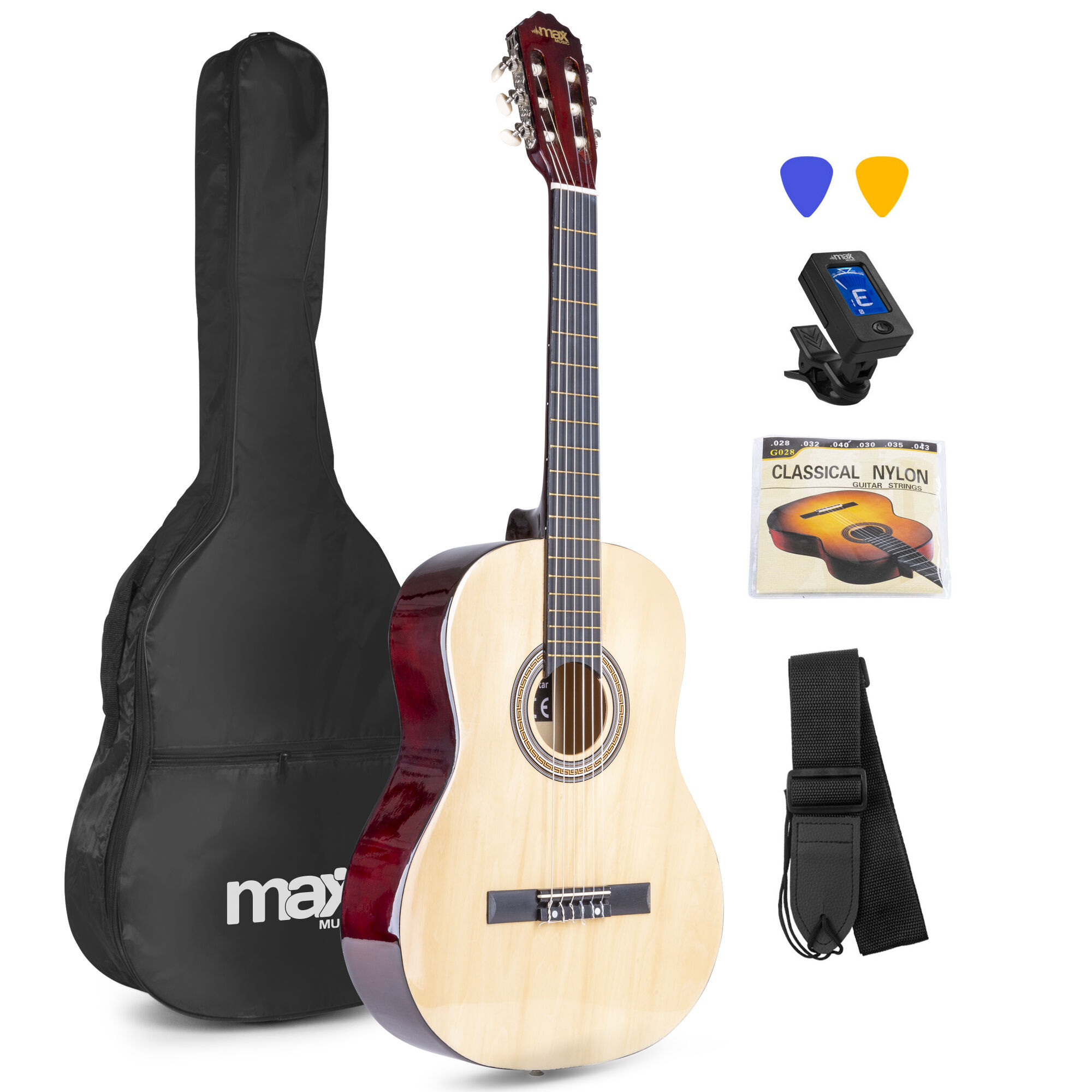 Max SoloArt - Guitare Acoustique Classique Pack Débutant - Couleur Érable