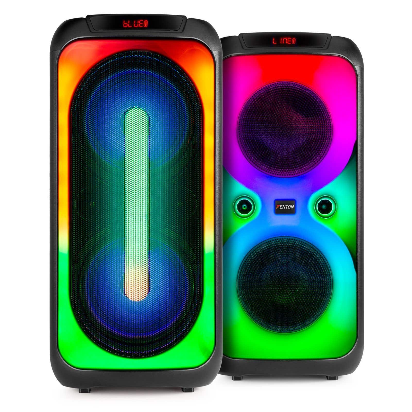 Pack 2x Fenton BoomBox500 et BoomBox540 - Enceinte Bluetooth Lumineuse avec LED, 240 W