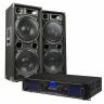 SKYTEC Max212 - Ensemble d'Enceintes 1500W avec Amplificateur