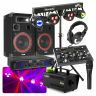 Pack Complet Disco DJ - Enceintes 500 Watts, Lumières, Amplificateur, Machine à Fumée et Table de Mixage