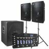 SkyTec 2.1 Set DJ Live Complet 1600 Watts avec Table de Mixage et Câbles