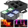 BeamZ BBP94 - Lot 4 Projecteurs PAR Uplight sur Batterie RGB-UV DMX 40 Watts avec Sac de Transport