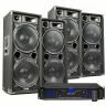 MAX212 Kit Sono DJ 5600W avec 4x Haut-Parleurs et Amplificateur Bluetooth