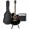 Max ShowKit - Guitare Électro-Acoustique Pack Débutant Ampli 40 Watts et Stand - Noire