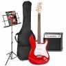 Max GigKit - Guitare Électrique Pack Débutant Ampli 40 Watts et Pupitre - Rouge