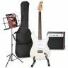 Max GigKit - Guitare Électrique Pack Débutant Ampli 40 Watts, Stand et Pupitre - Blanche