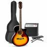 Max ShowKit - Guitare Électro-Acoustique Pack Débutant Ampli 40 Watts et Repose-pied - Sunburst