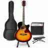 Max ShowKit - Guitare Électro-Acoustique Pack Débutant Ampli 40 Watts, Stand et Repose-Pied - Sunburst