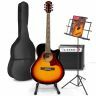 Max ShowKit - Guitare Électro-Acoustique Pack Débutant Ampli 40 Watts, Stand et Pupitre - Sunburst