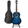 Max SoloArt - Guitare Acoustique Classique Pack Débutant avec Stand - Bleue