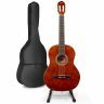 Max SoloArt - Guitare Acoustique Classique Pack Débutant avec Stand - Couleur Noyer