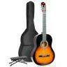 Max SoloArt - Guitare Acoustique Classique Pack Débutant avec Repose-Pied - Sunburst