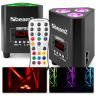 BeamZ BBP93 - Lot de 2 Projecteurs Uplight PAR sur Batterie RGBW DMX - 30 Watts