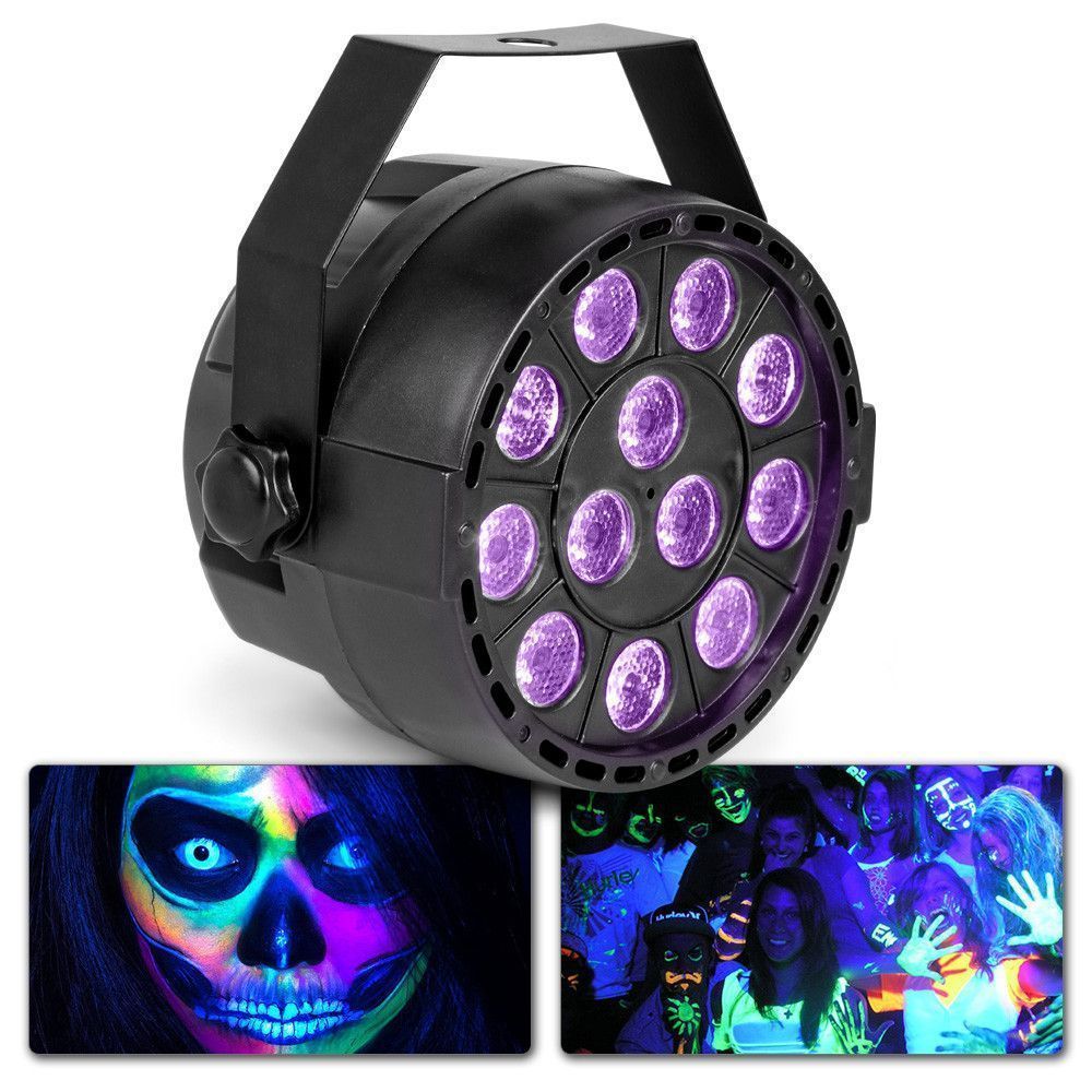 DELIBANG Lumière Noire, UV Par LED Projecteur DMX512 avec Télécommandée,  Lumière Disco DJ avec Changement de Couleur Lumière de Fête pour le  Mariage, Noël, Party Club, KTV, Halloween (36 Uv-1) : 