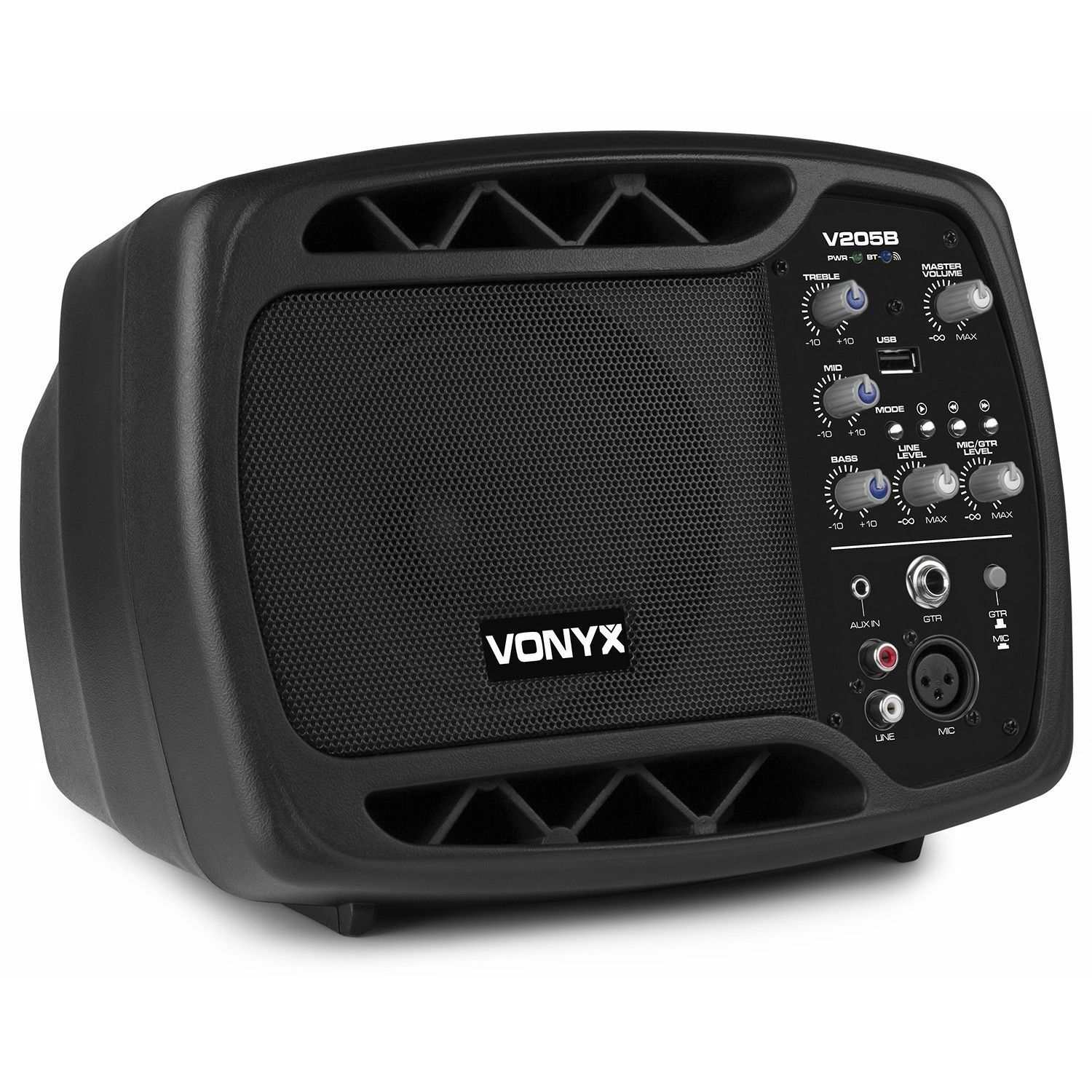 Vonyx V205B - Enceinte Active 5, Bluetooth, USB, Entrée MIC/Guitare