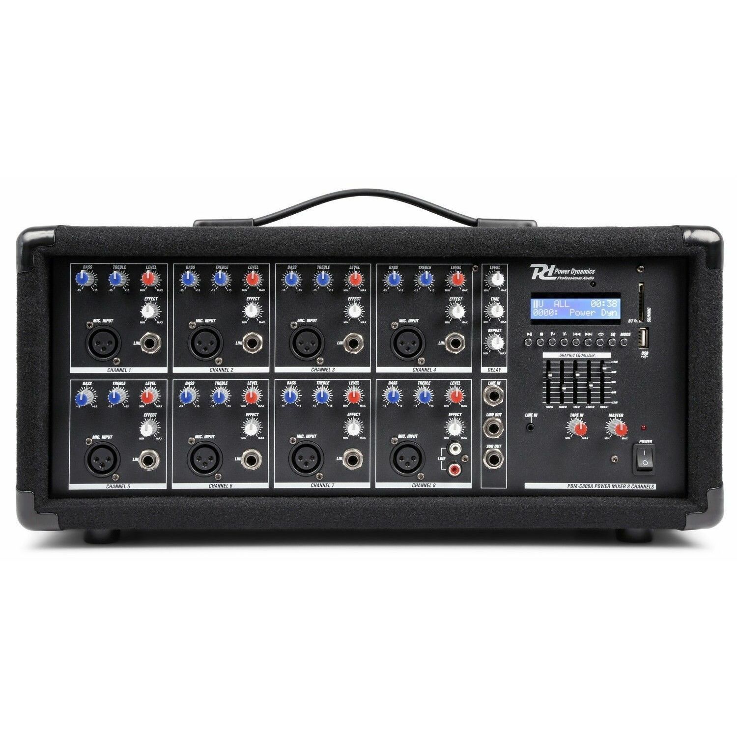 Table de mixage amplifiée 4 canaux - 800W - BLUETOOTH/USB - Power Dynamics  PDM-C405A + Tél 171