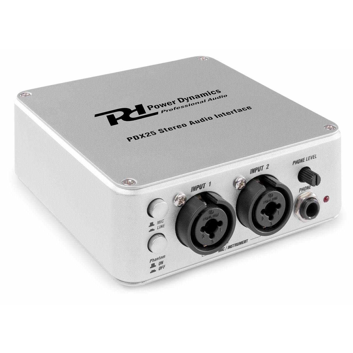 Power Dynamics PDX25 - Interface audio USB 2 canaux, 2 x entrée