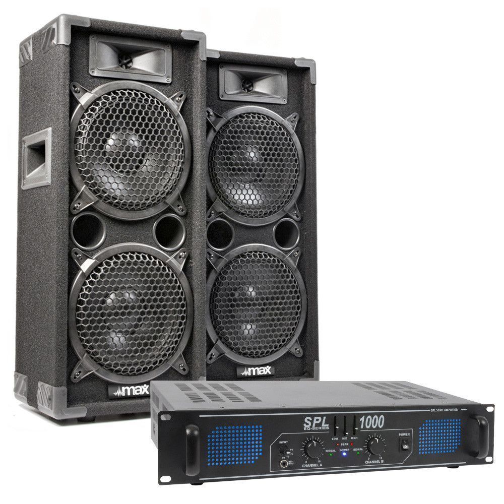 SkyTec DJ Disco - 2 Enceintes 10 Pouces, Amplificateur