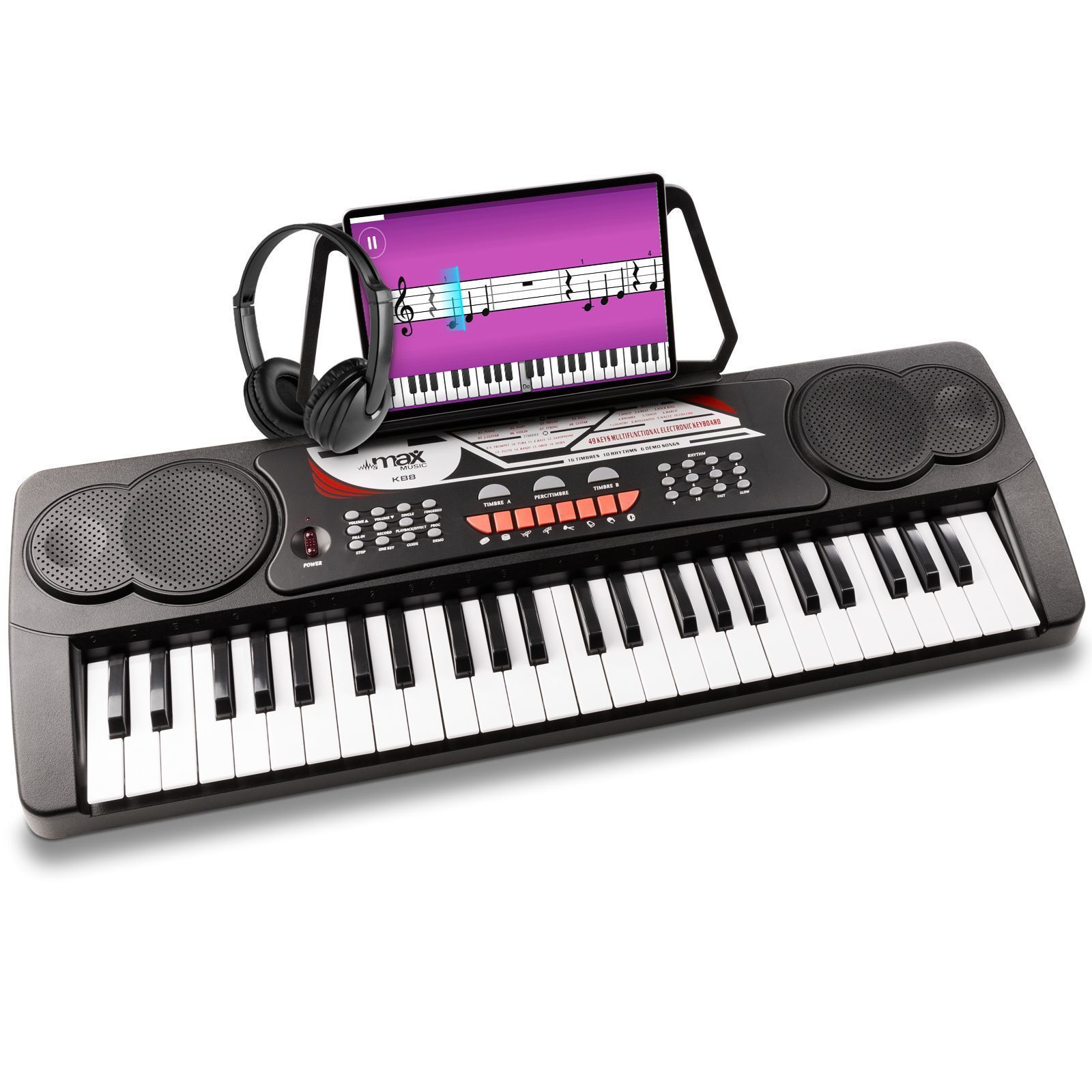 Max KB4 Kit Clavier Electronique avec Casque Audio et Stand